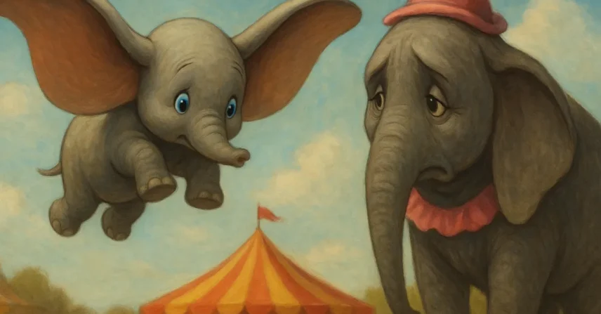 Dumbo 1941 Disney elefante orelhas voo circo mãe separação