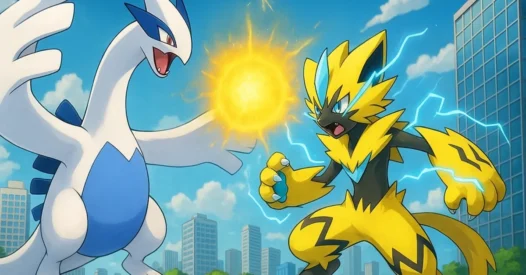 Pokémon Poder Nós Lugia Zeraora cidade energia