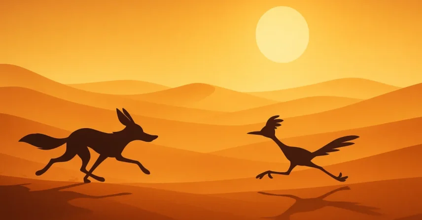Coiote e Papa-Léguas: Perseguição icônica no deserto que marcou!
