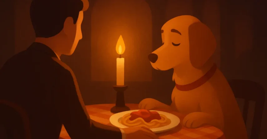 Dama Vagabundo 1955 Disney Bella Notte Tony espaguete cães