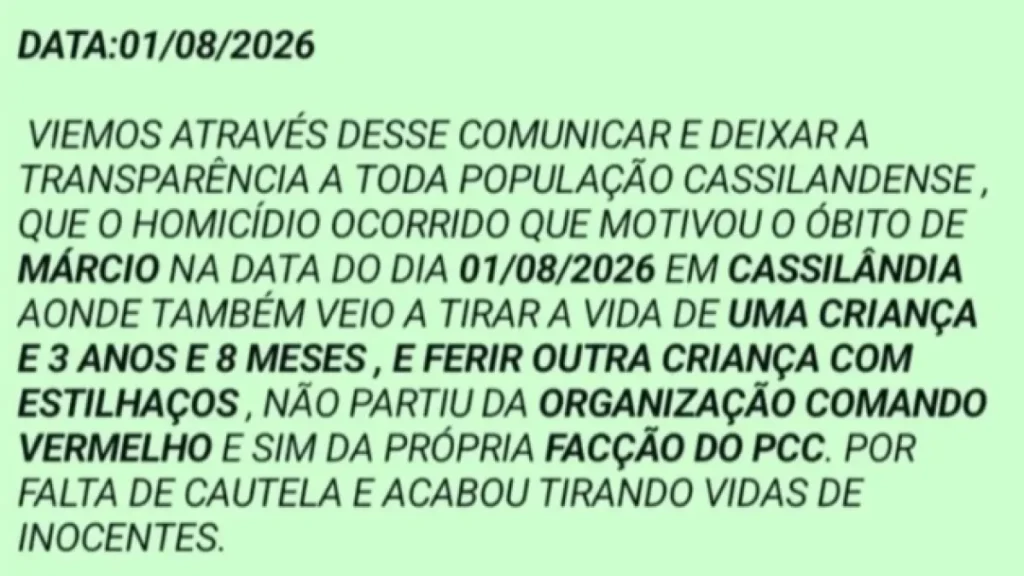 Brazil Gang Denies Killing Stepdad and 3-Year-Old in ‘PCC’ Claim