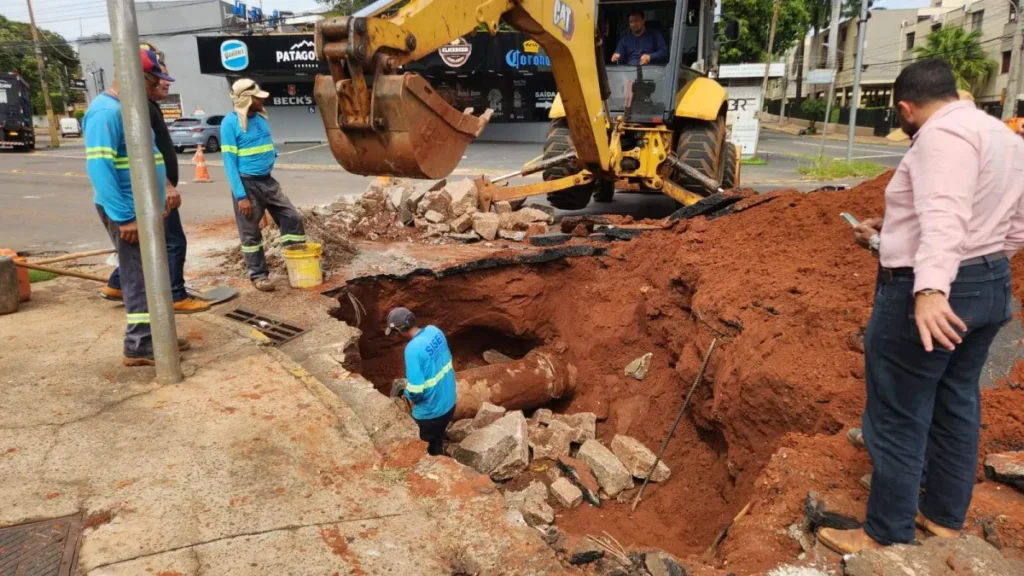 Brazil Pipeline Work Blocks Section of Joaquim Murtinho Street