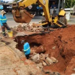 Brazil Pipeline Work Blocks Section of Joaquim Murtinho Street