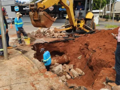 Brazil Pipeline Work Blocks Section of Joaquim Murtinho Street