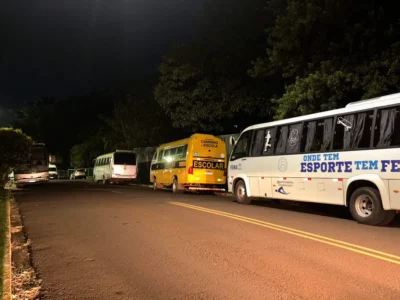 Brazil School Buses Snarl Traffic Near Estoril