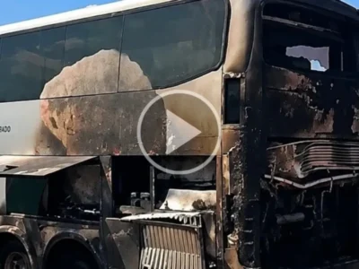 Brazil Bus Catches Fire During Trip on BR-163 in Jaraguari