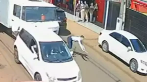 Brazil Truck Loses Brakes, Hits Motorcyclist at Border
